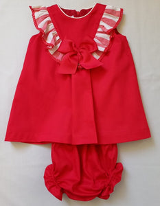 Vestido de piqué canutillo rojo