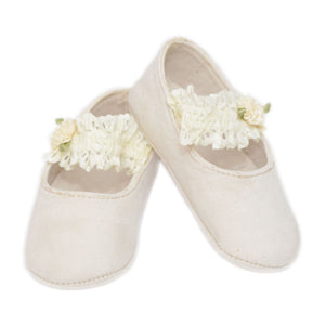 Zapatos Ceremonia Beige con Detalle Floreado